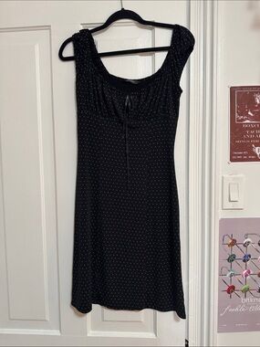 Vintage Mariposa Black Polka Dot Midi Dress